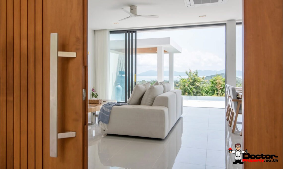 New 3 Bedroom Pool Villa with Partial Sea View in Ban Tai, Koh Samui – For Sale