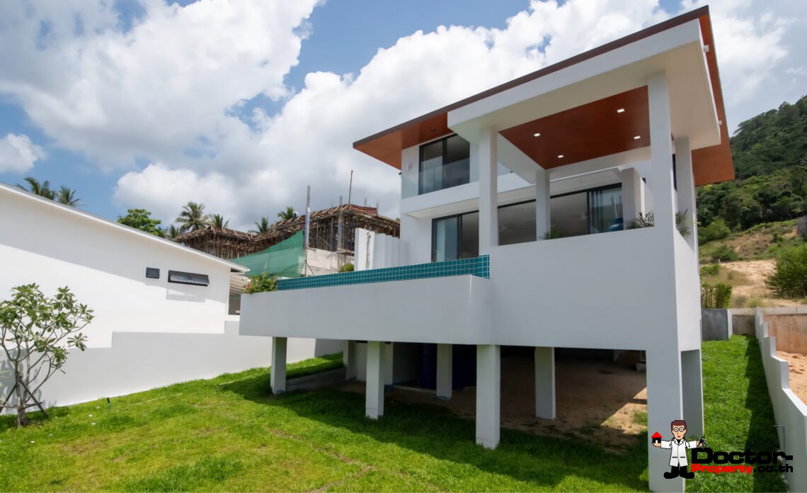 New 3 Bedroom Pool Villa with Partial Sea View in Ban Tai, Koh Samui – For Sale