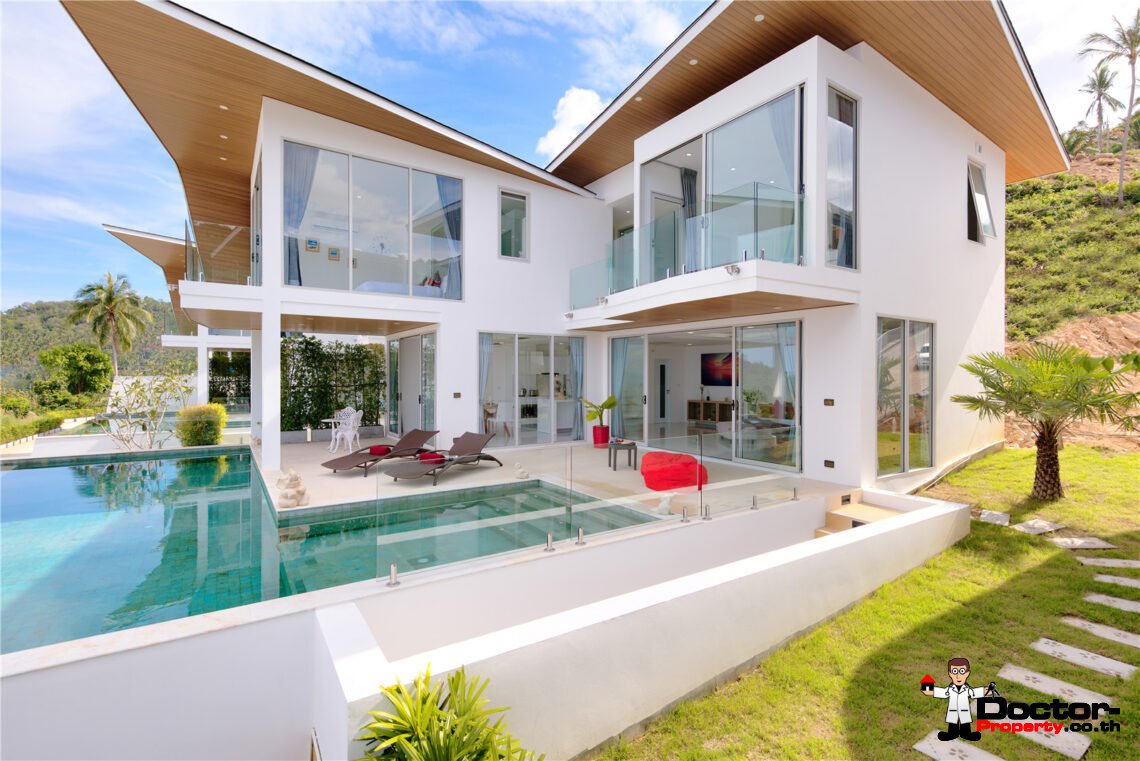 Modern 3 Bedroom Pool Villa with Sea View in Chaweng Noi, Koh Samui – For Sale