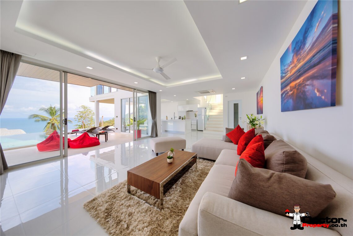 Modern 3 Bedroom Pool Villa with Sea View in Chaweng Noi, Koh Samui – For Sale