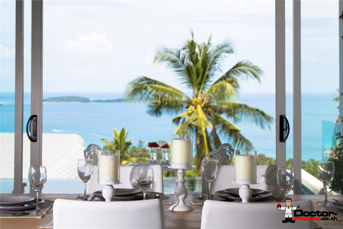 Modern 3 Bedroom Pool Villa with Sea View in Chaweng Noi, Koh Samui – For Sale