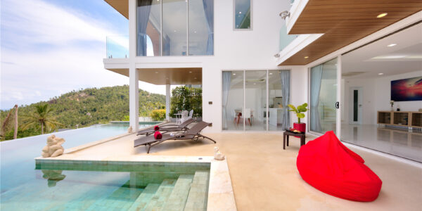 Modern 3 Bedroom Pool Villa with Sea View in Chaweng Noi, Koh Samui – For Sale