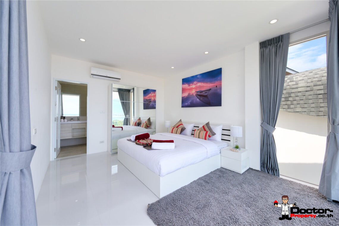 Modern 3 Bedroom Pool Villa with Sea View in Chaweng Noi, Koh Samui – For Sale