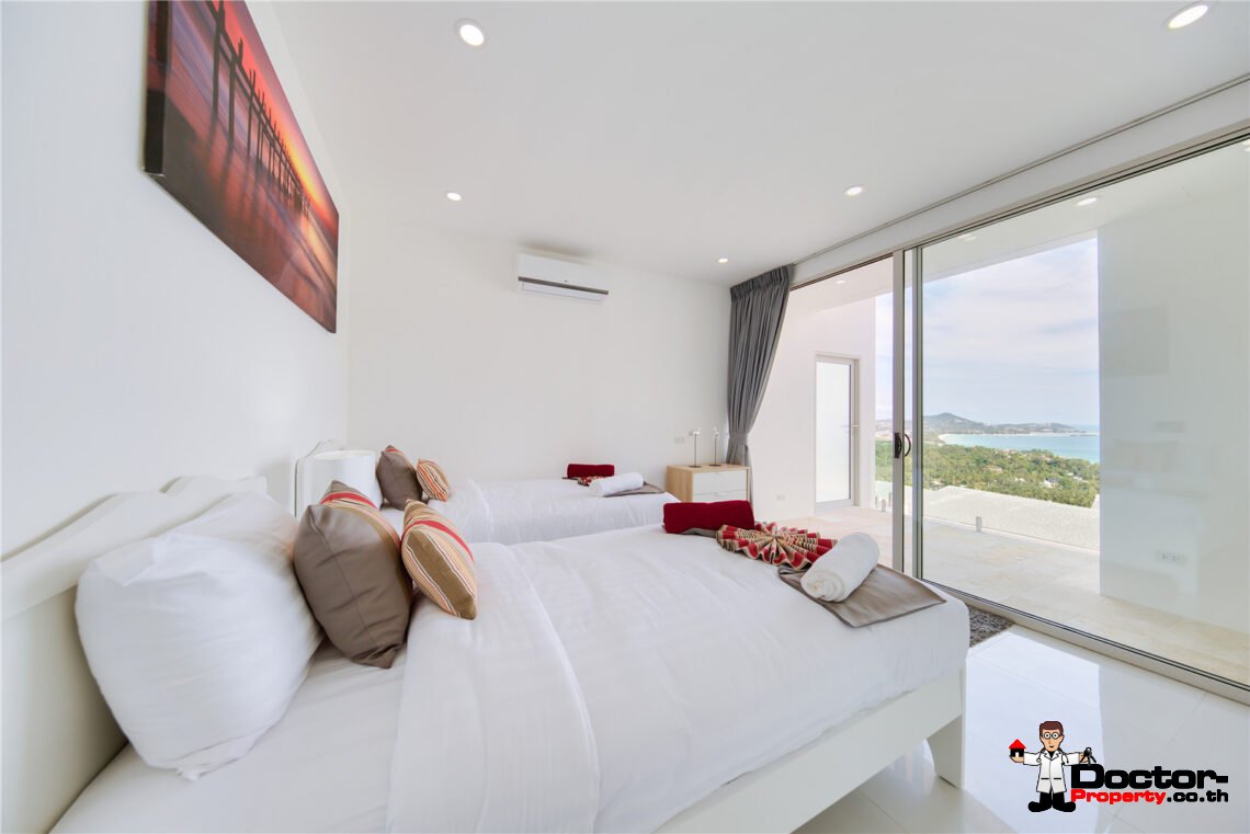 Modern 3 Bedroom Pool Villa with Sea View in Chaweng Noi, Koh Samui – For Sale