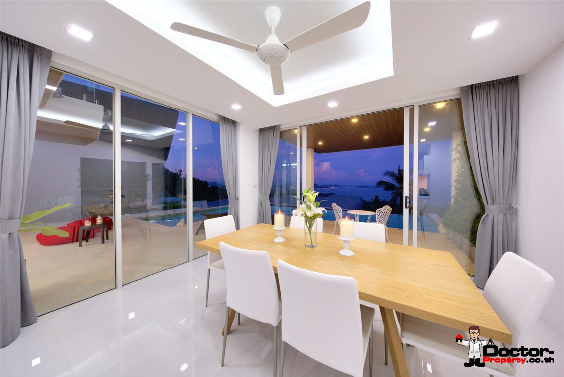 Modern 3 Bedroom Pool Villa with Sea View in Chaweng Noi, Koh Samui – For Sale