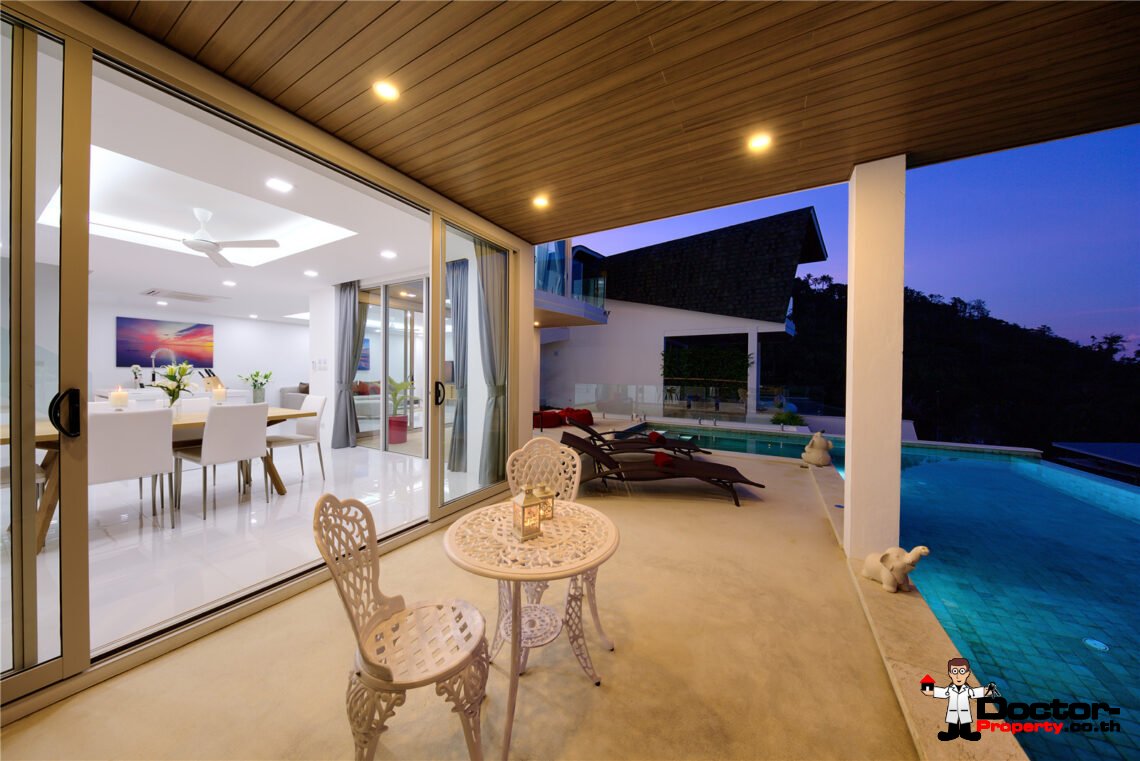 Modern 3 Bedroom Pool Villa with Sea View in Chaweng Noi, Koh Samui – For Sale