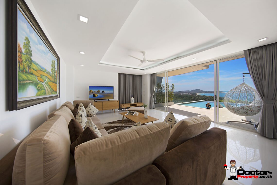 Modern 3 Bedroom Pool Villa with Sea View in Chaweng Noi, Koh Samui – For Sale