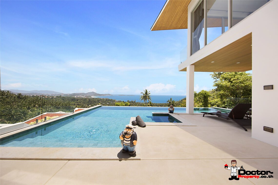 Modern 3 Bedroom Pool Villa with Sea View in Chaweng Noi, Koh Samui – For Sale