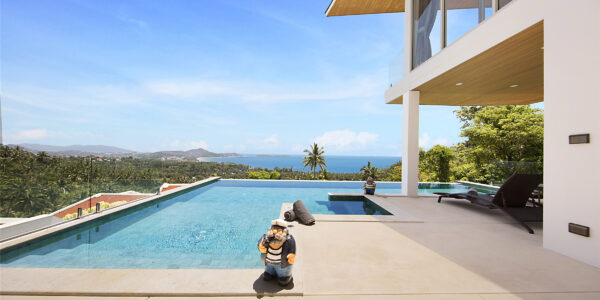 Modern 3 Bedroom Pool Villa with Sea View in Chaweng Noi, Koh Samui – For Sale