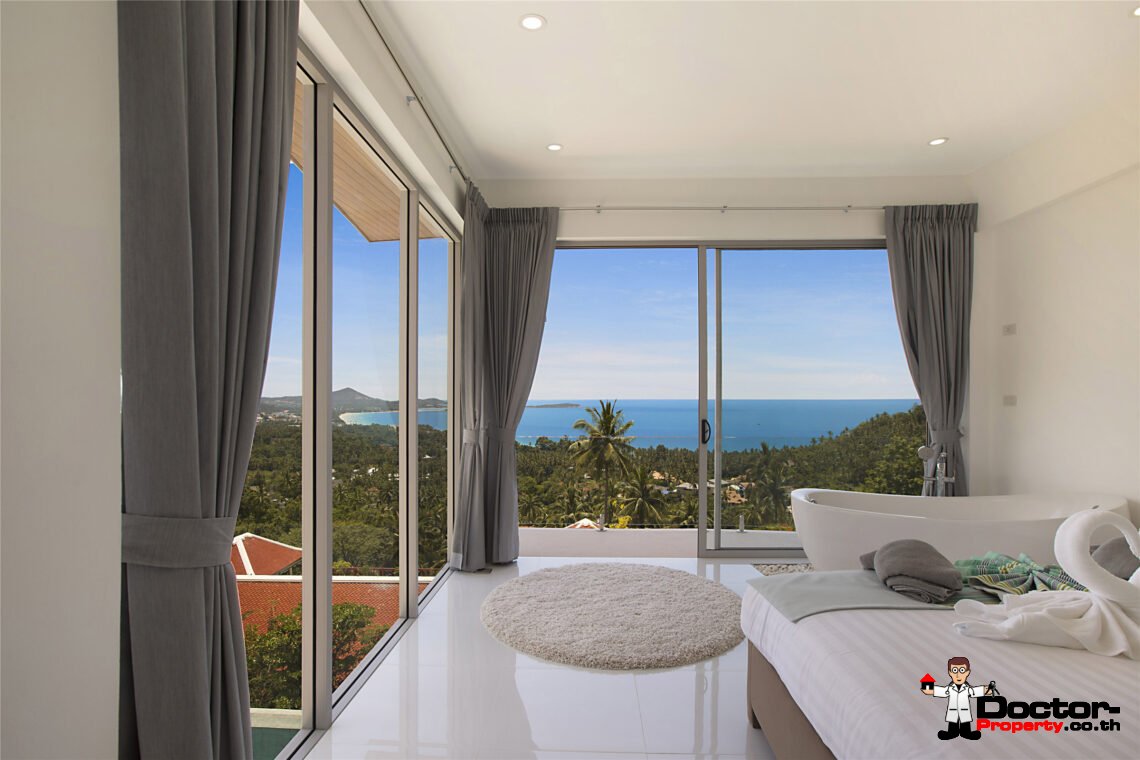 Modern 3 Bedroom Pool Villa with Sea View in Chaweng Noi, Koh Samui – For Sale