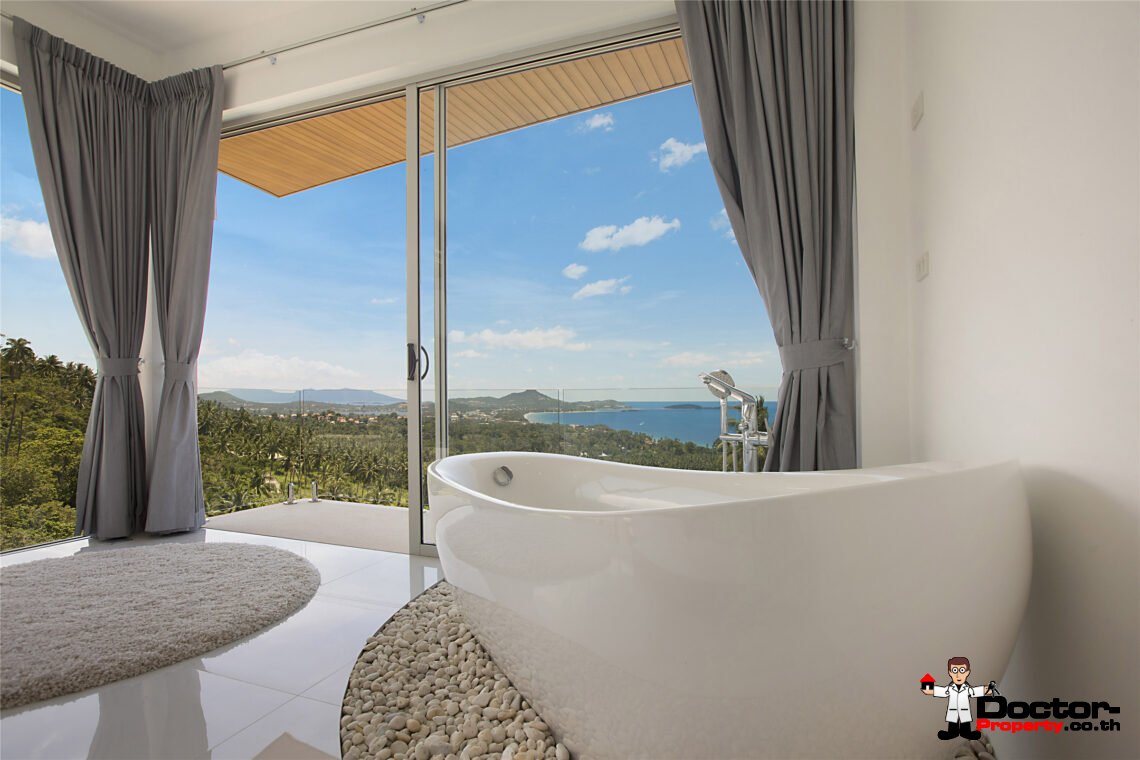 Modern 3 Bedroom Pool Villa with Sea View in Chaweng Noi, Koh Samui – For Sale