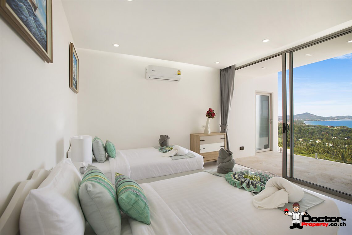 Modern 3 Bedroom Pool Villa with Sea View in Chaweng Noi, Koh Samui – For Sale