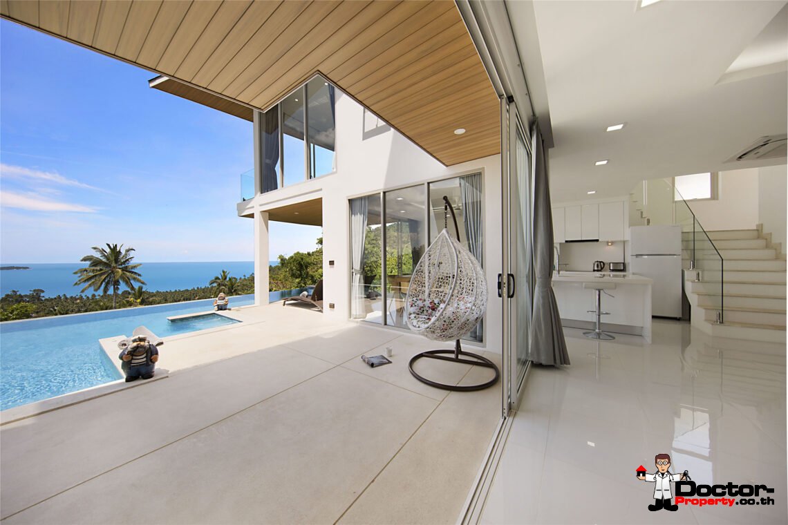 Modern 3 Bedroom Pool Villa with Sea View in Chaweng Noi, Koh Samui – For Sale