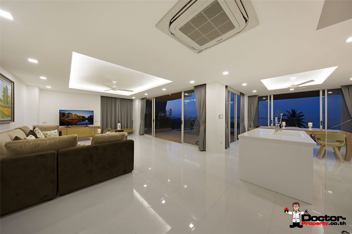 Modern 3 Bedroom Pool Villa with Sea View in Chaweng Noi, Koh Samui – For Sale
