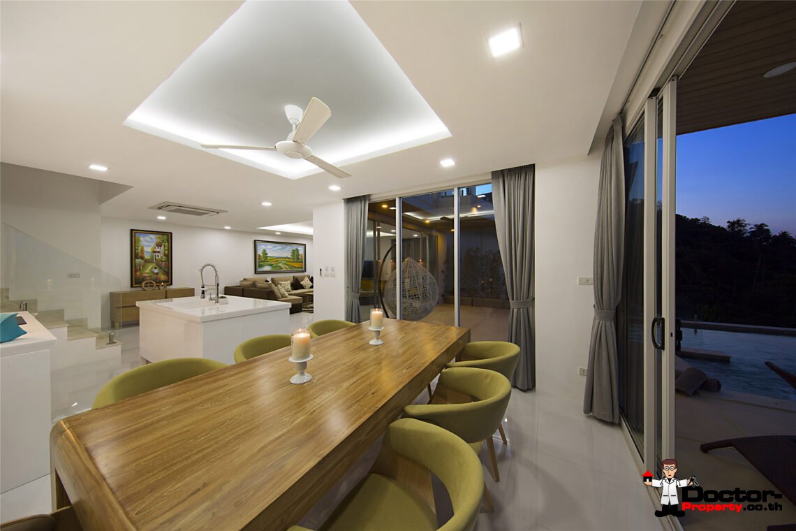 Modern 3 Bedroom Pool Villa with Sea View in Chaweng Noi, Koh Samui – For Sale