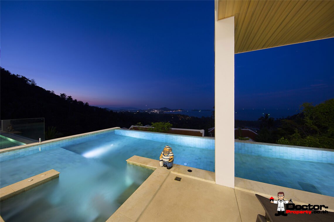 Modern 3 Bedroom Pool Villa with Sea View in Chaweng Noi, Koh Samui – For Sale