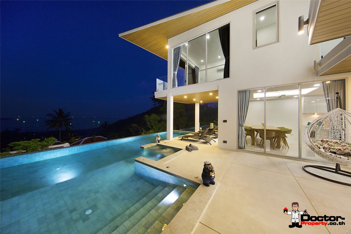 Modern 3 Bedroom Pool Villa with Sea View in Chaweng Noi, Koh Samui – For Sale
