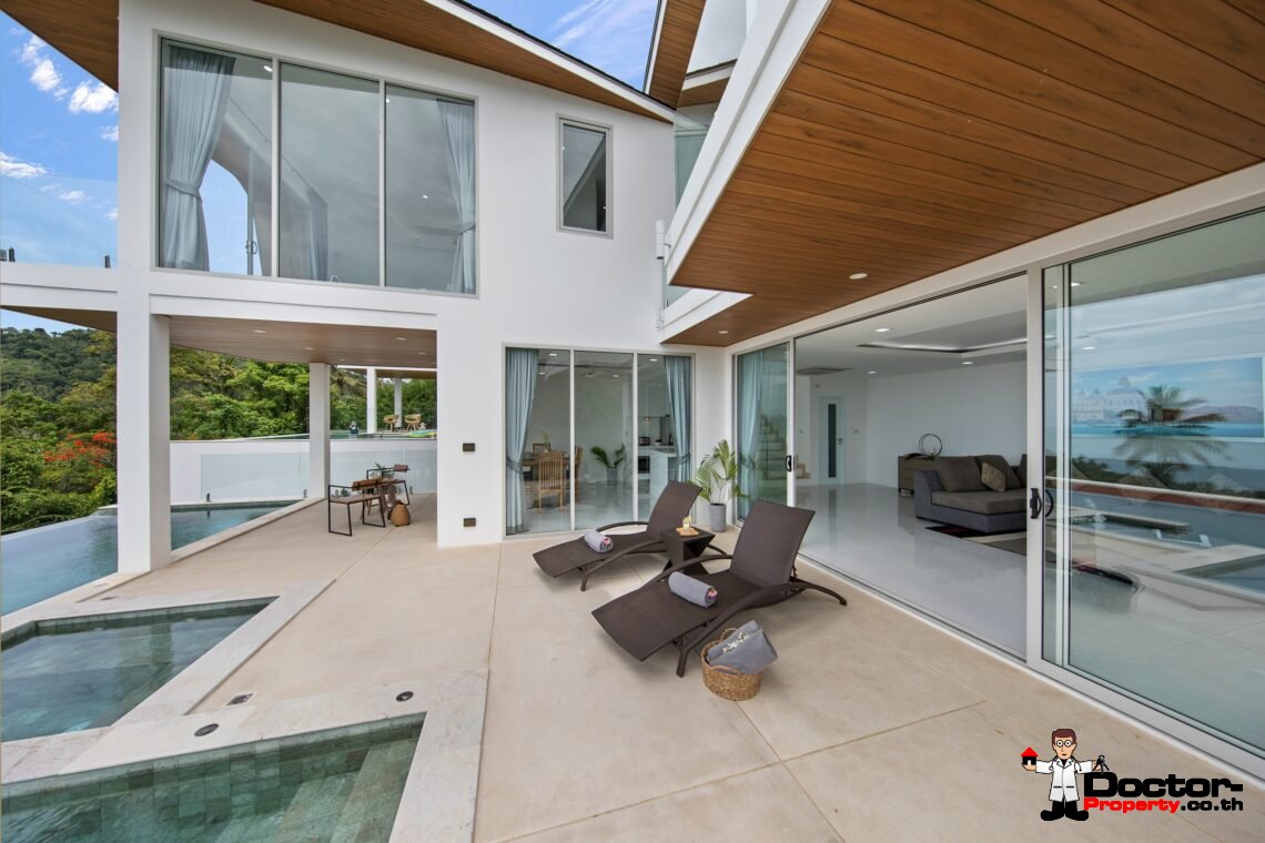 3 Bedroom Pool Villa with Sea View in Chaweng Noi, Koh Samui – For Sale