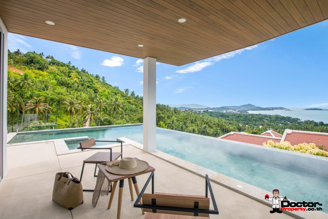 3 Bedroom Pool Villa with Sea View in Chaweng Noi, Koh Samui – For Sale
