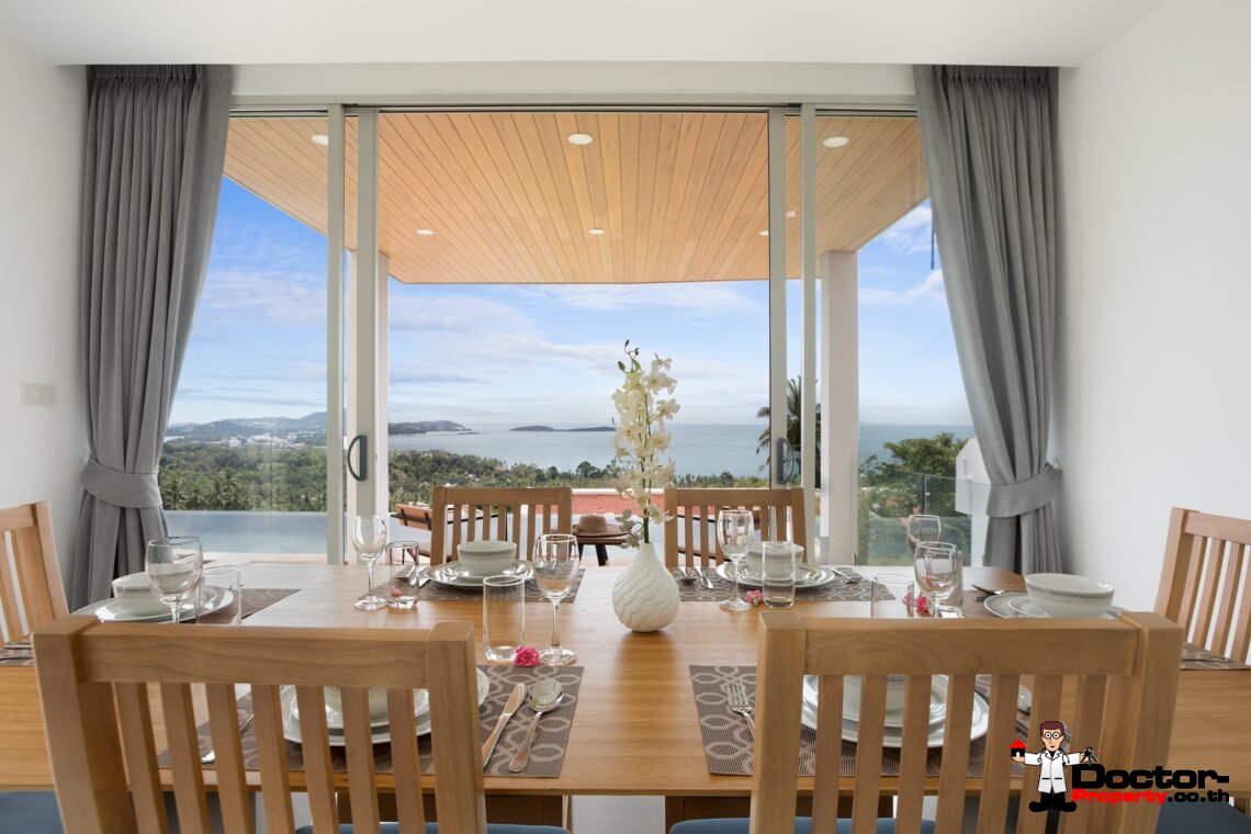 3 Bedroom Pool Villa with Sea View in Chaweng Noi, Koh Samui – For Sale