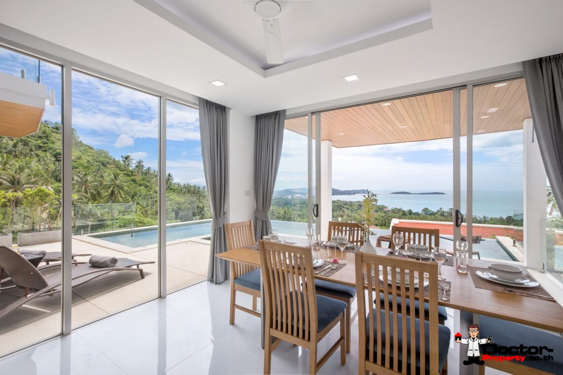 3 Bedroom Pool Villa with Sea View in Chaweng Noi, Koh Samui – For Sale