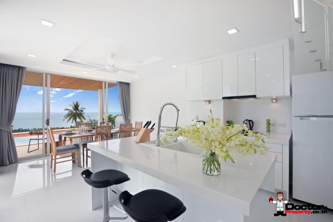 3 Bedroom Pool Villa with Sea View in Chaweng Noi, Koh Samui – For Sale