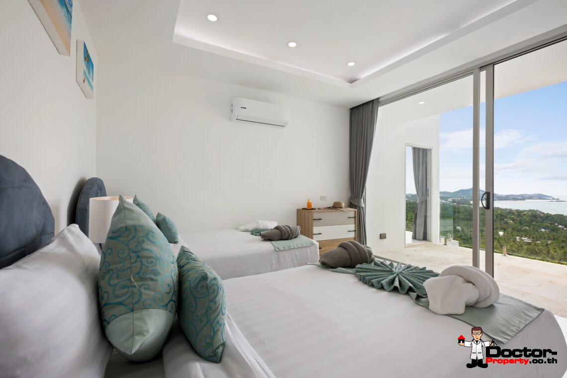 3 Bedroom Pool Villa with Sea View in Chaweng Noi, Koh Samui – For Sale