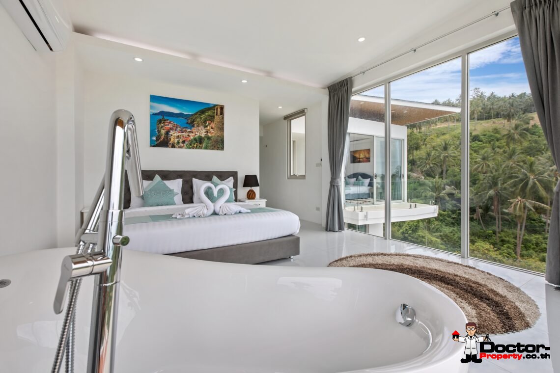 3 Bedroom Pool Villa with Sea View in Chaweng Noi, Koh Samui – For Sale