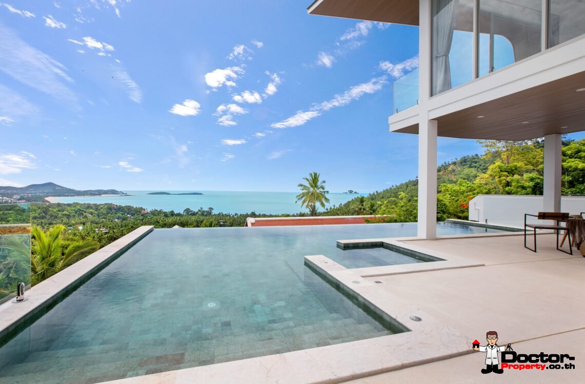 3 Bedroom Pool Villa with Sea View in Chaweng Noi, Koh Samui – For Sale