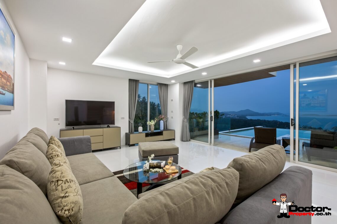 3 Bedroom Pool Villa with Sea View in Chaweng Noi, Koh Samui – For Sale