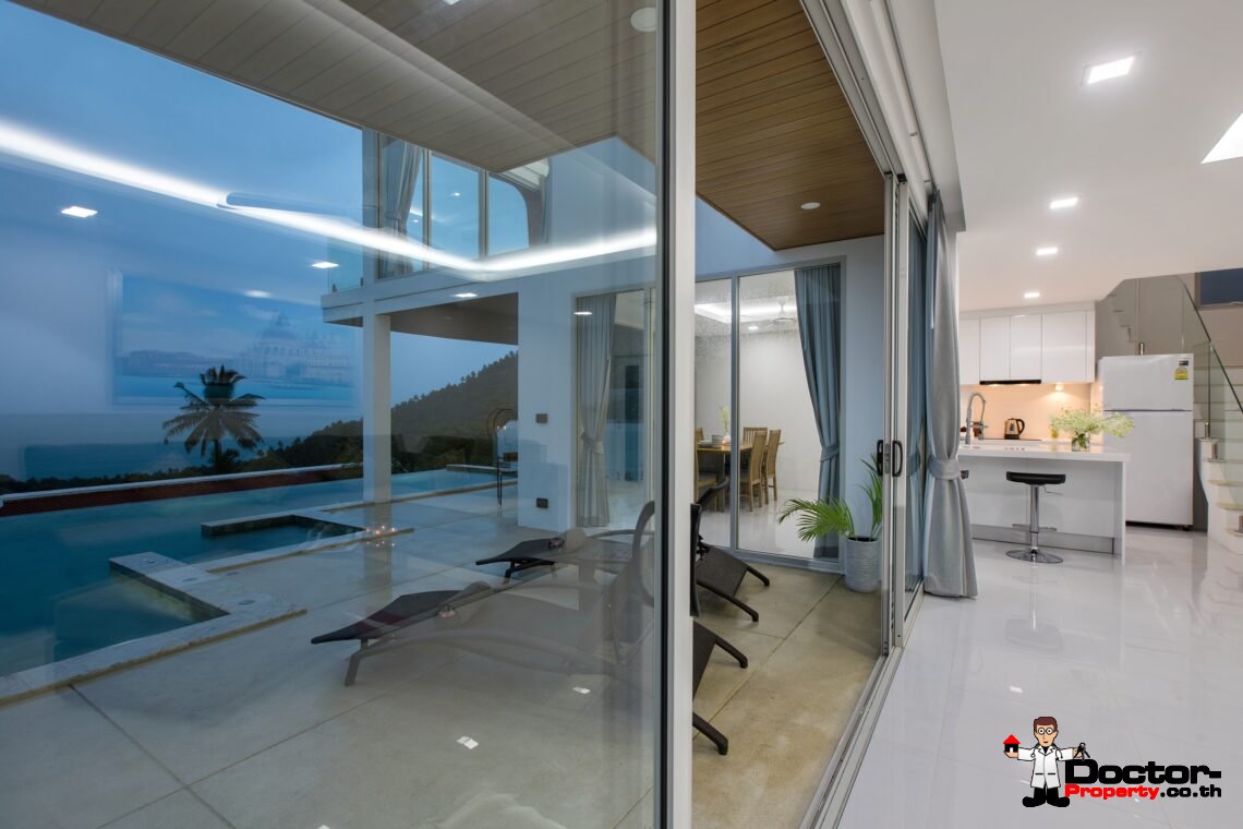 3 Bedroom Pool Villa with Sea View in Chaweng Noi, Koh Samui – For Sale