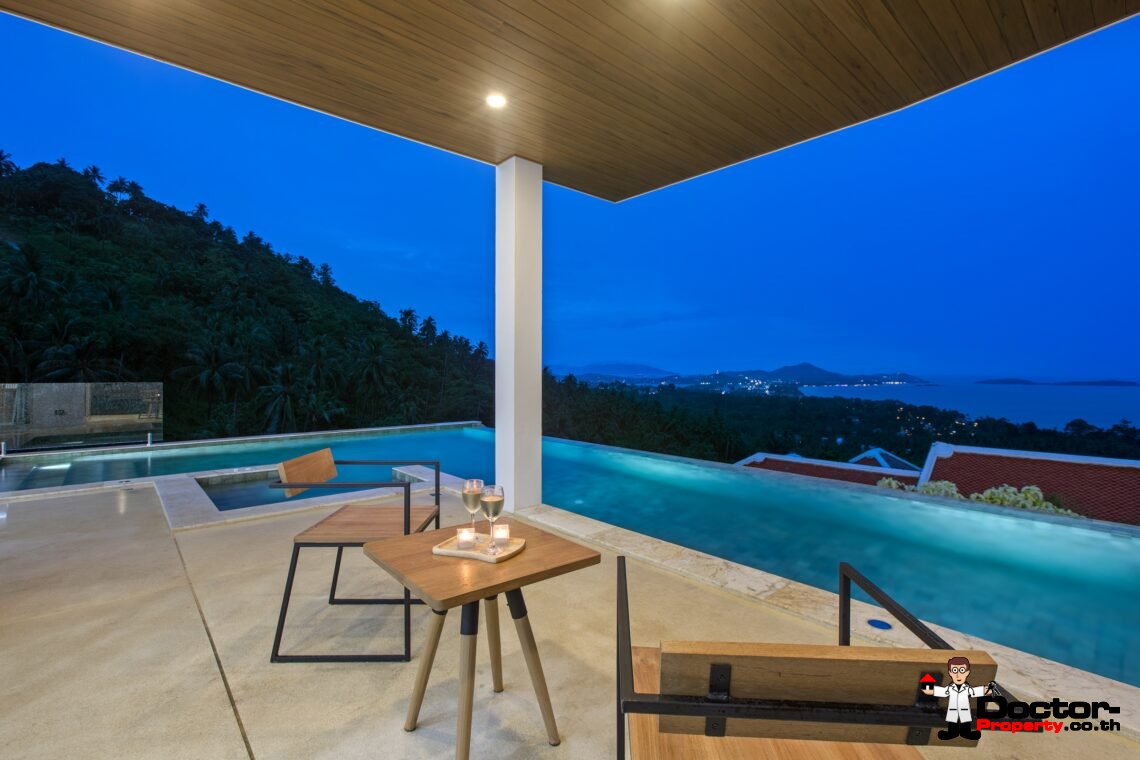 3 Bedroom Pool Villa with Sea View in Chaweng Noi, Koh Samui – For Sale