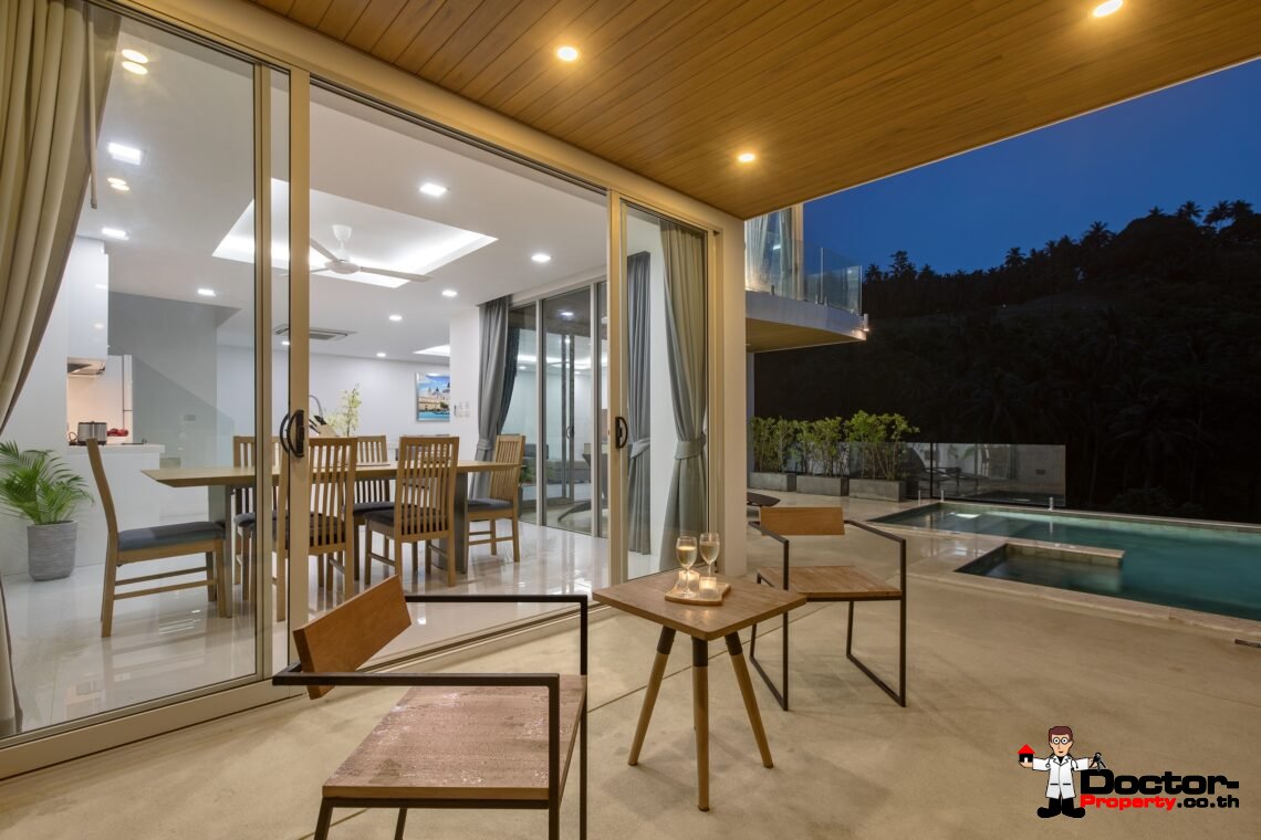 3 Bedroom Pool Villa with Sea View in Chaweng Noi, Koh Samui – For Sale