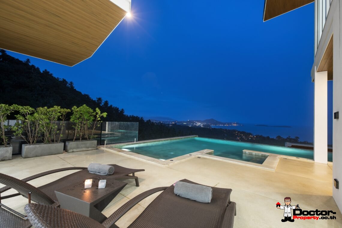 3 Bedroom Pool Villa with Sea View in Chaweng Noi, Koh Samui – For Sale