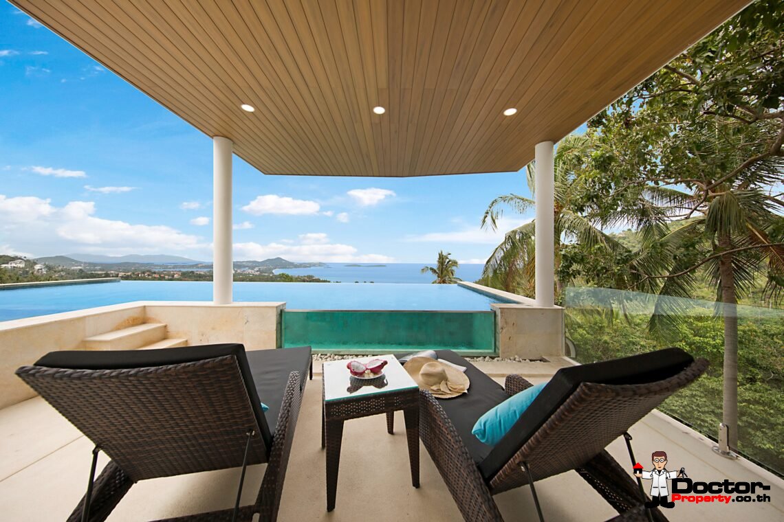 Modern 3 Bedroom Pool Villa with Sea View in Chaweng Noi, Koh Samui – For Sale