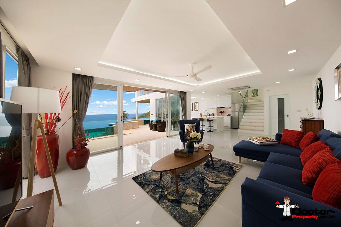 Modern 3 Bedroom Pool Villa with Sea View in Chaweng Noi, Koh Samui – For Sale