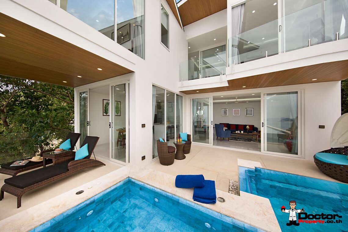 Modern 3 Bedroom Pool Villa with Sea View in Chaweng Noi, Koh Samui – For Sale