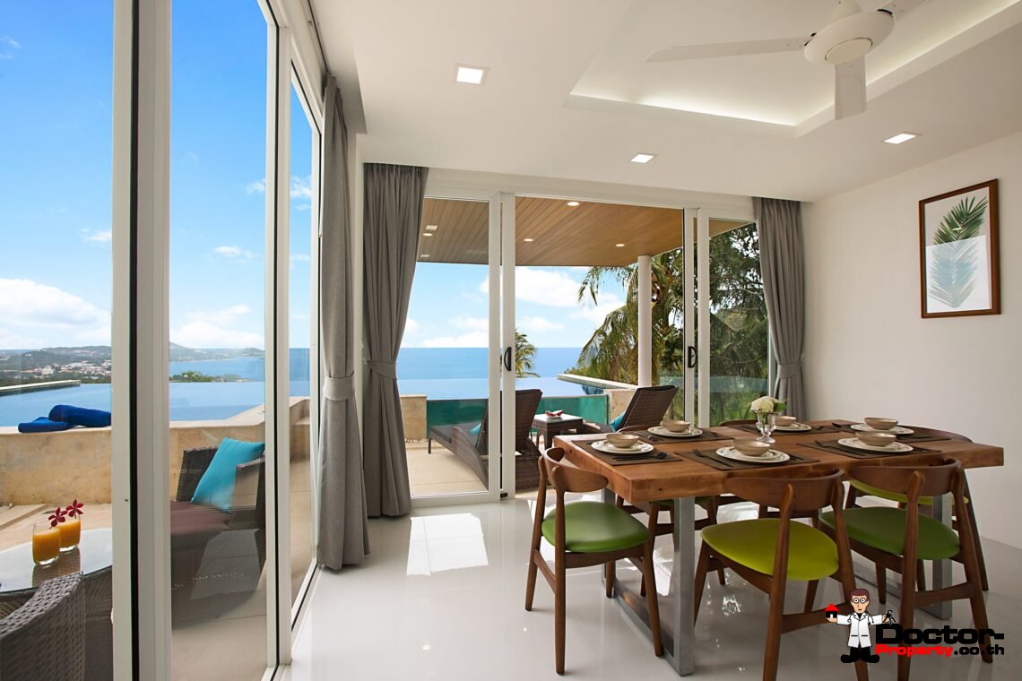 Modern 3 Bedroom Pool Villa with Sea View in Chaweng Noi, Koh Samui – For Sale