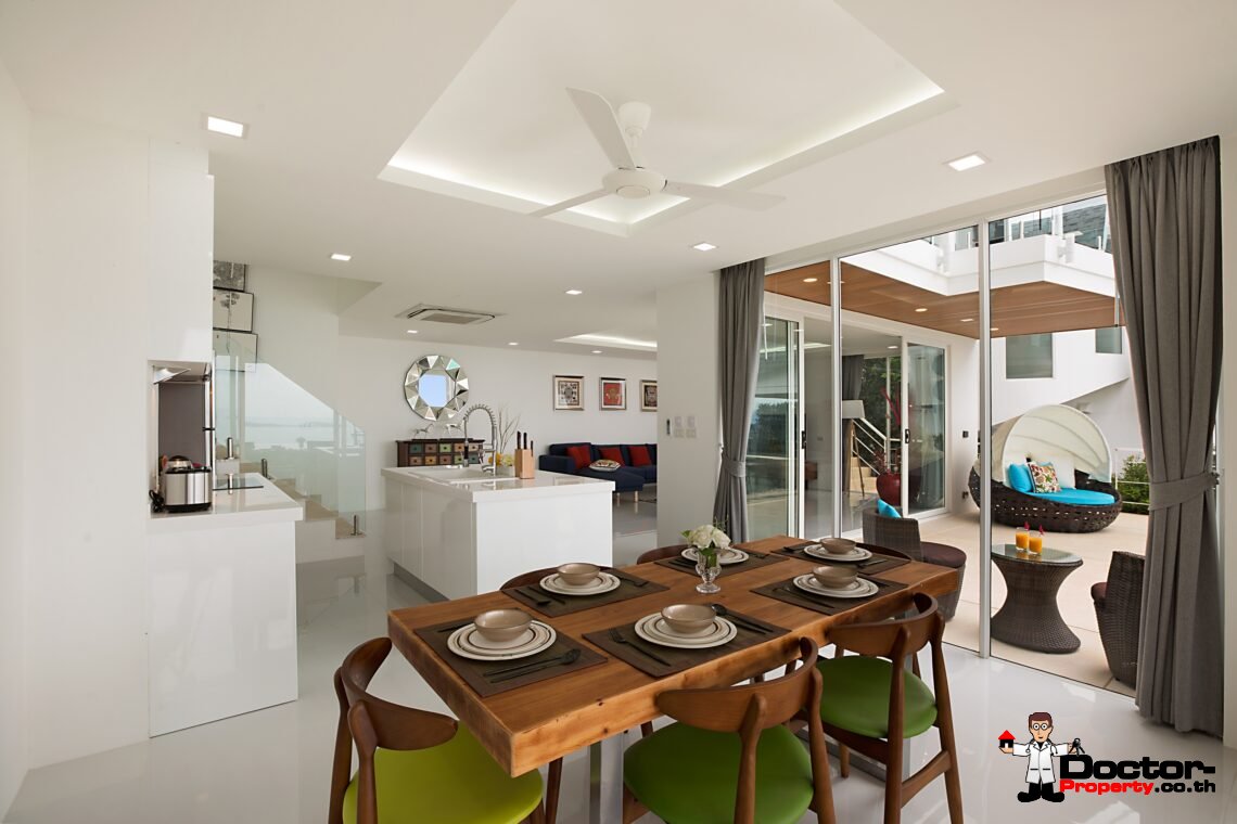 Modern 3 Bedroom Pool Villa with Sea View in Chaweng Noi, Koh Samui – For Sale
