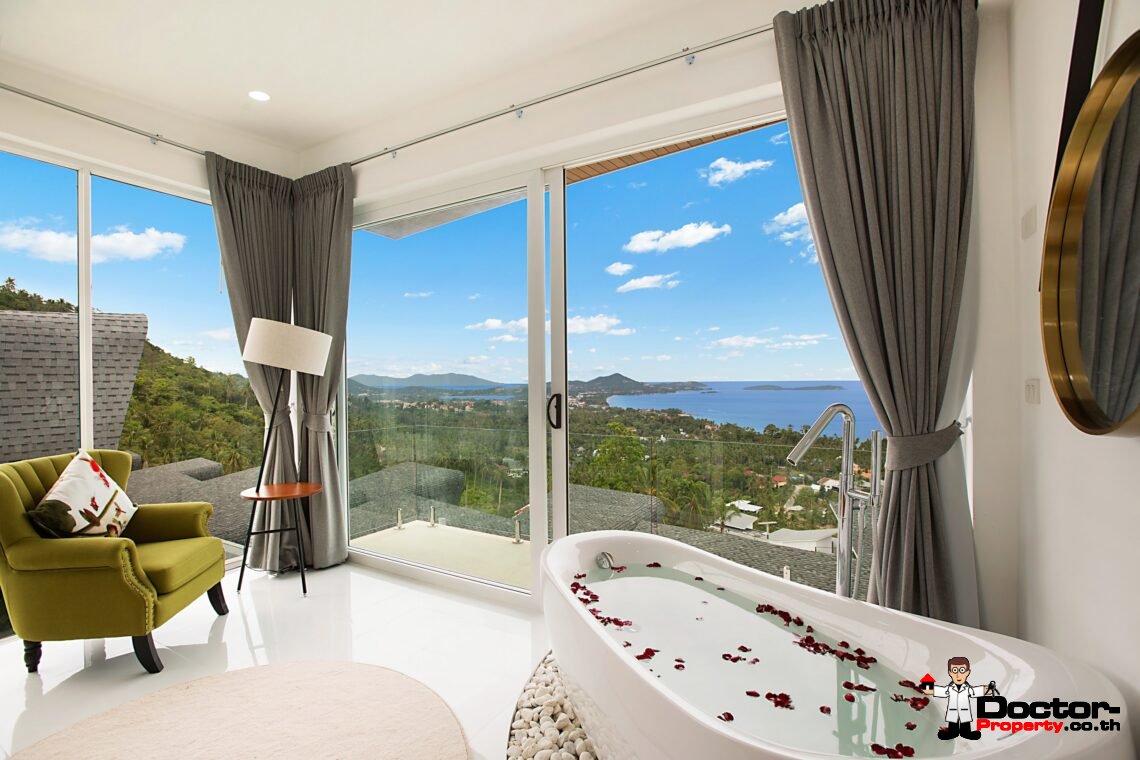 Modern 3 Bedroom Pool Villa with Sea View in Chaweng Noi, Koh Samui – For Sale
