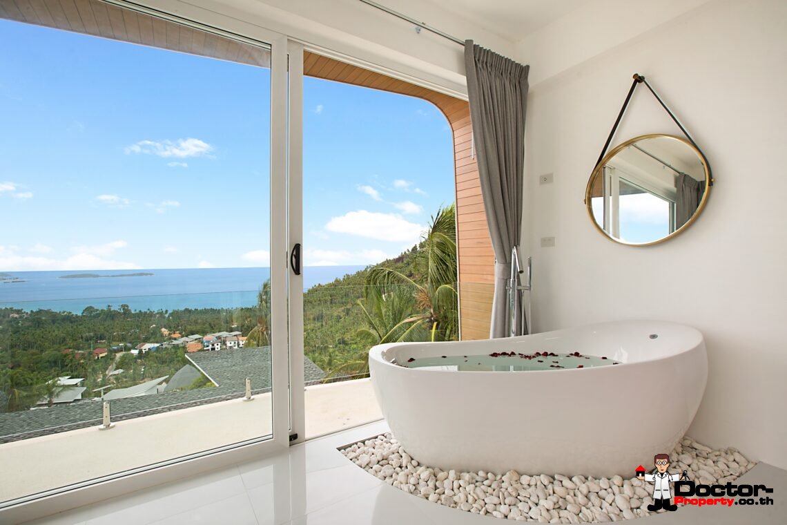 Modern 3 Bedroom Pool Villa with Sea View in Chaweng Noi, Koh Samui – For Sale