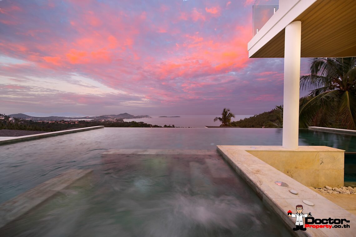 Modern 3 Bedroom Pool Villa with Sea View in Chaweng Noi, Koh Samui – For Sale
