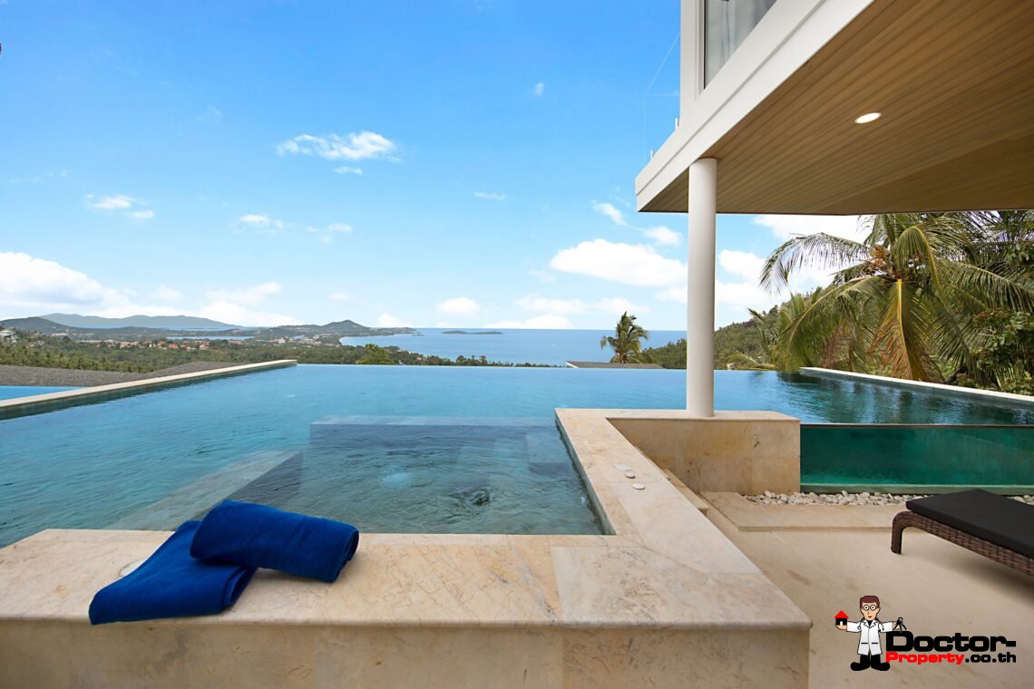 Modern 3 Bedroom Pool Villa with Sea View in Chaweng Noi, Koh Samui – For Sale