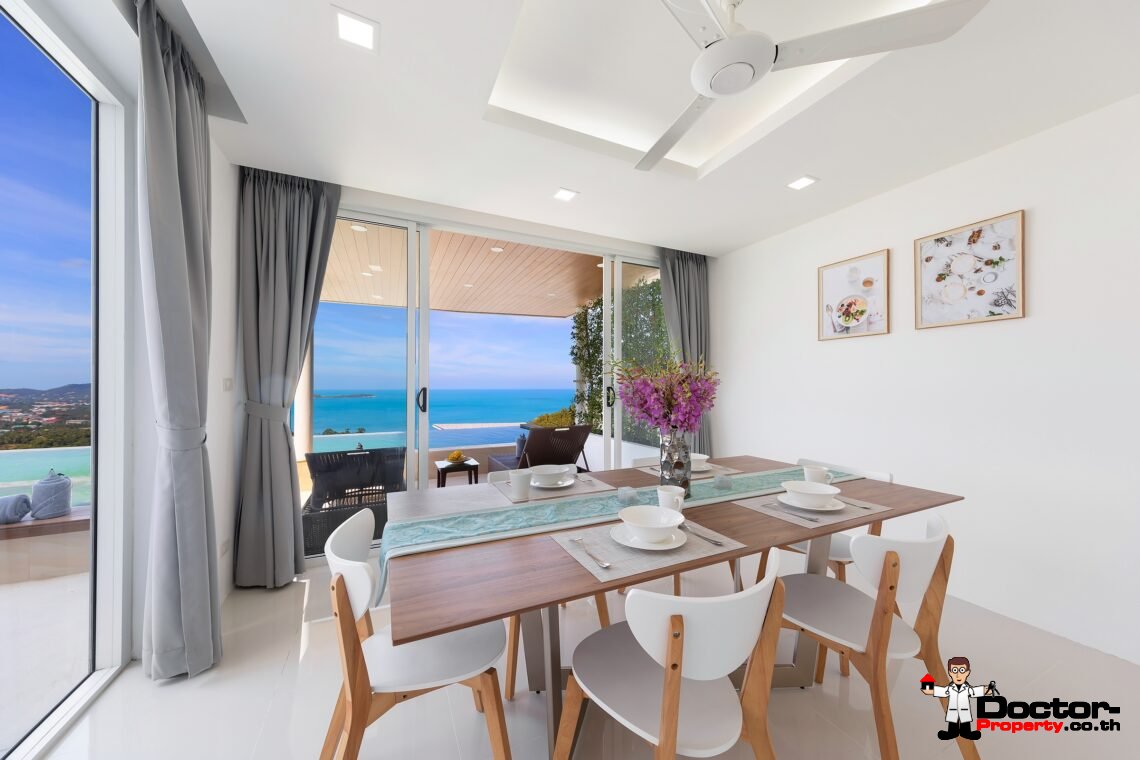 Modern 3 Bedroom Pool Villa with Sea View in Chaweng Noi, Koh Samui – For Sale