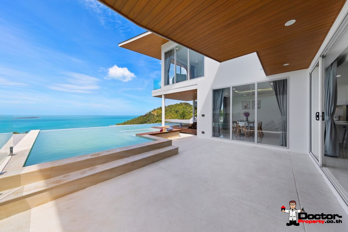 Modern 3 Bedroom Pool Villa with Sea View in Chaweng Noi, Koh Samui – For Sale
