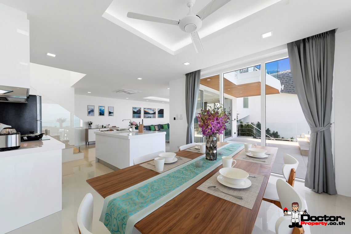 Modern 3 Bedroom Pool Villa with Sea View in Chaweng Noi, Koh Samui – For Sale