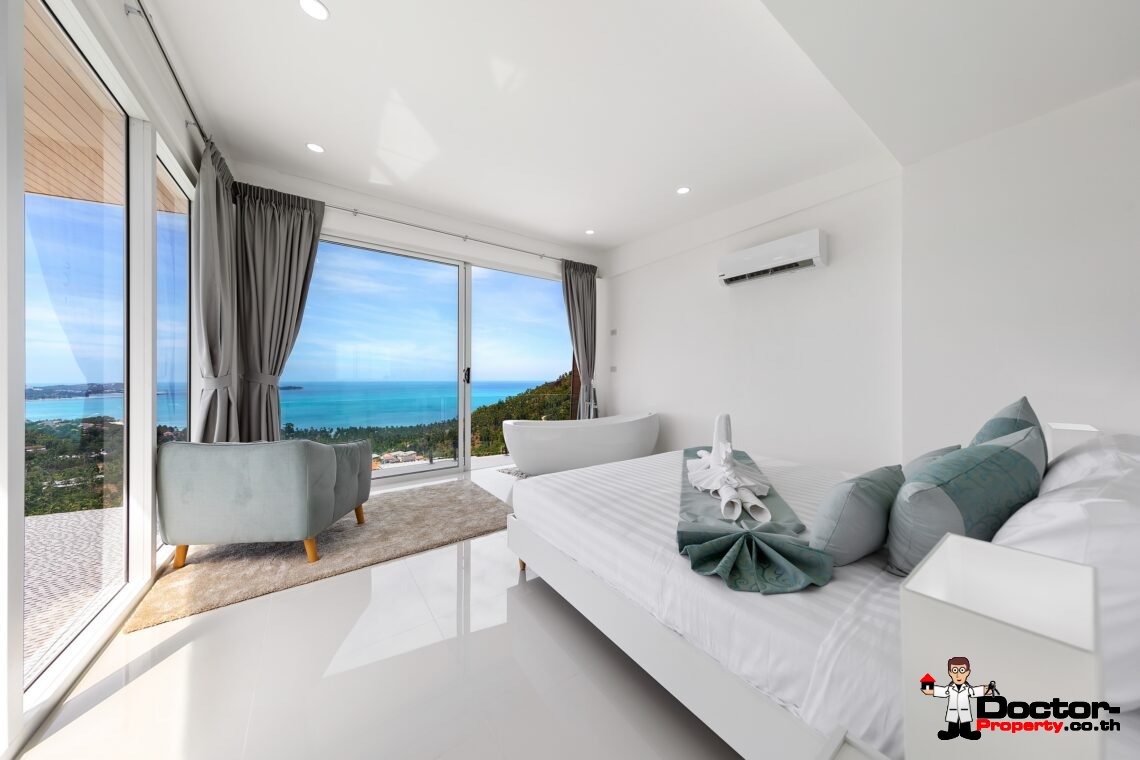 Modern 3 Bedroom Pool Villa with Sea View in Chaweng Noi, Koh Samui – For Sale