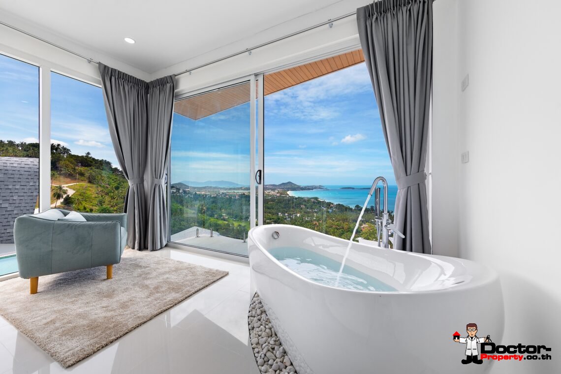 Modern 3 Bedroom Pool Villa with Sea View in Chaweng Noi, Koh Samui – For Sale