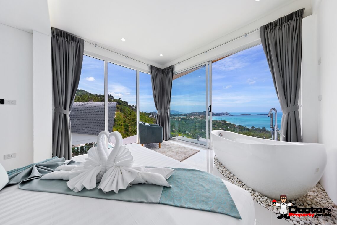Modern 3 Bedroom Pool Villa with Sea View in Chaweng Noi, Koh Samui – For Sale