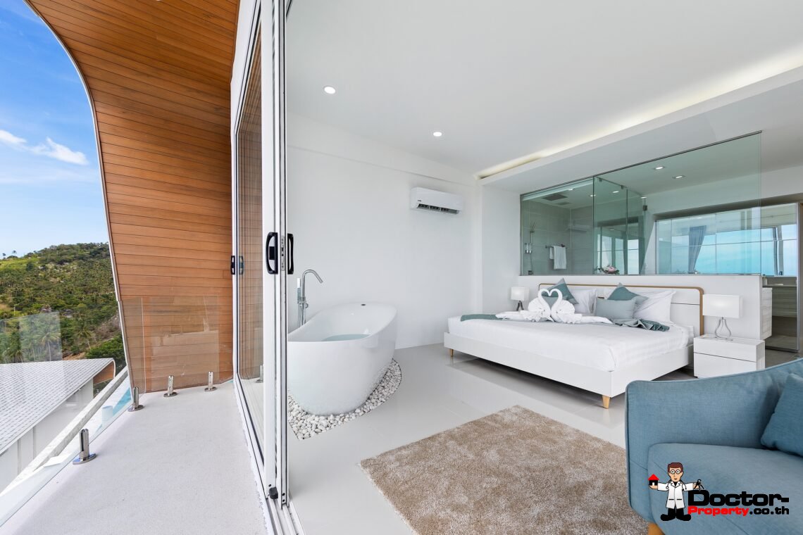 Modern 3 Bedroom Pool Villa with Sea View in Chaweng Noi, Koh Samui – For Sale